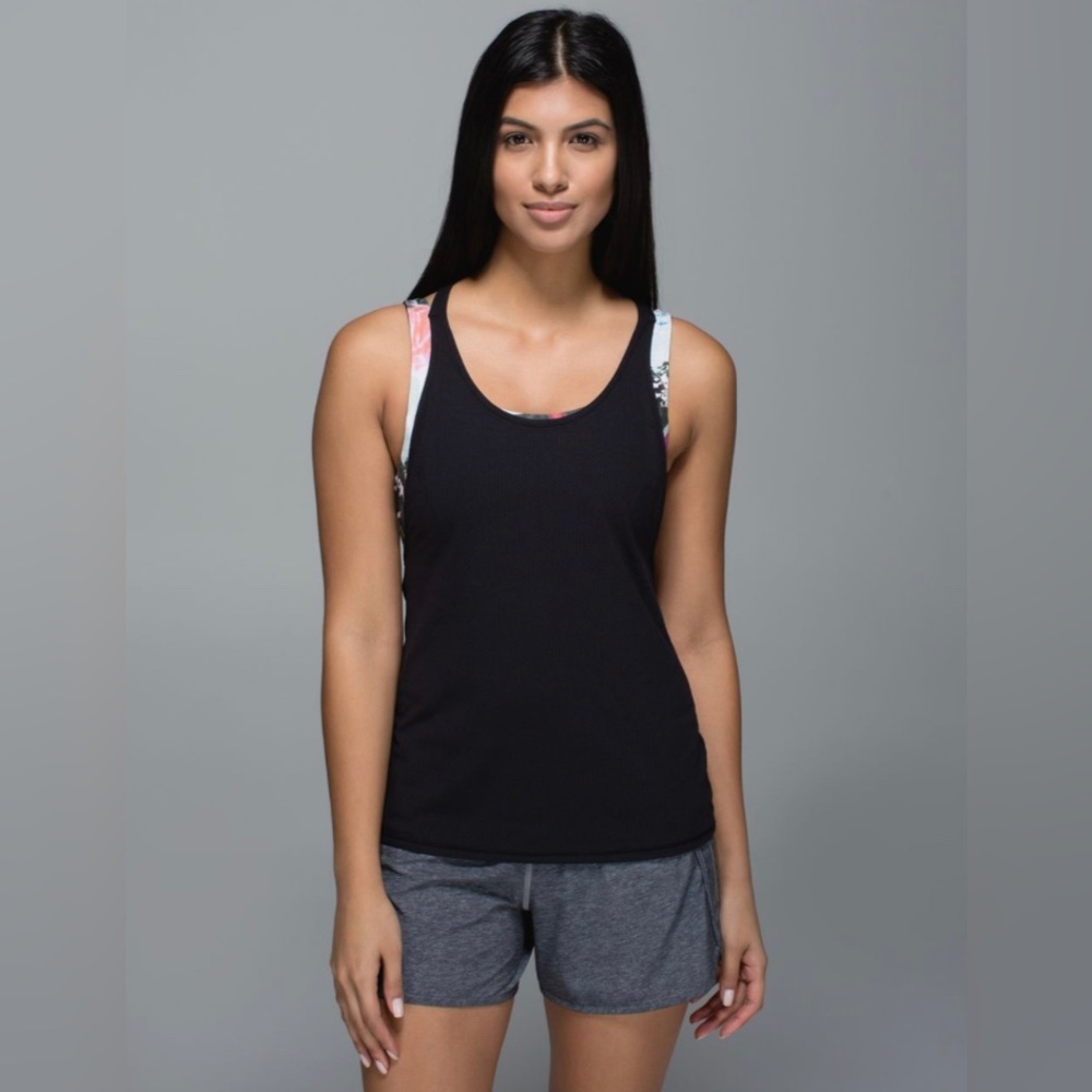 Lululemon Women’s All Sport Support Tank Black / Multicolor Tank Top Size 8